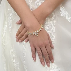 Lace & Favour Gold Prom Jewellery | Prom Bracelets*Adelaide Vintage Inspired Crystal Bracelet Gold