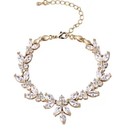 Lace & Favour Gold Prom Jewellery | Prom Bracelets*Adelaide Vintage Inspired Crystal Bracelet Gold