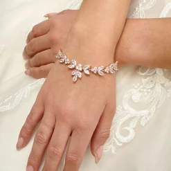 Lace & Favour Vintage Jewellery | Crystal Jewellery*Adelaide Vintage Inspired Crystal Bracelet Rose Gold