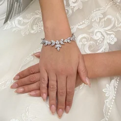 Lace & Favour Prom Bracelets | Silver Prom Jewellery*Adelaide Vintage Inspired Crystal Bracelet Silver