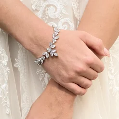 Lace & Favour Prom Bracelets | Silver Prom Jewellery*Adelaide Vintage Inspired Crystal Bracelet Silver