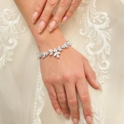 Lace & Favour Prom Bracelets | Silver Prom Jewellery*Adelaide Vintage Inspired Crystal Bracelet Silver