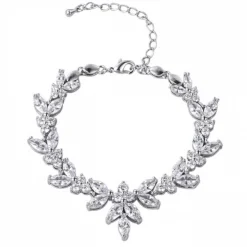 Lace & Favour Prom Bracelets | Silver Prom Jewellery*Adelaide Vintage Inspired Crystal Bracelet Silver