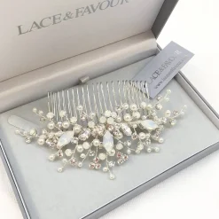 Beads & Beyond Vintage Headpieces | Crystal Hair Accessories*Adeline Opal Crystal and Pearl Wedding Hair Comb