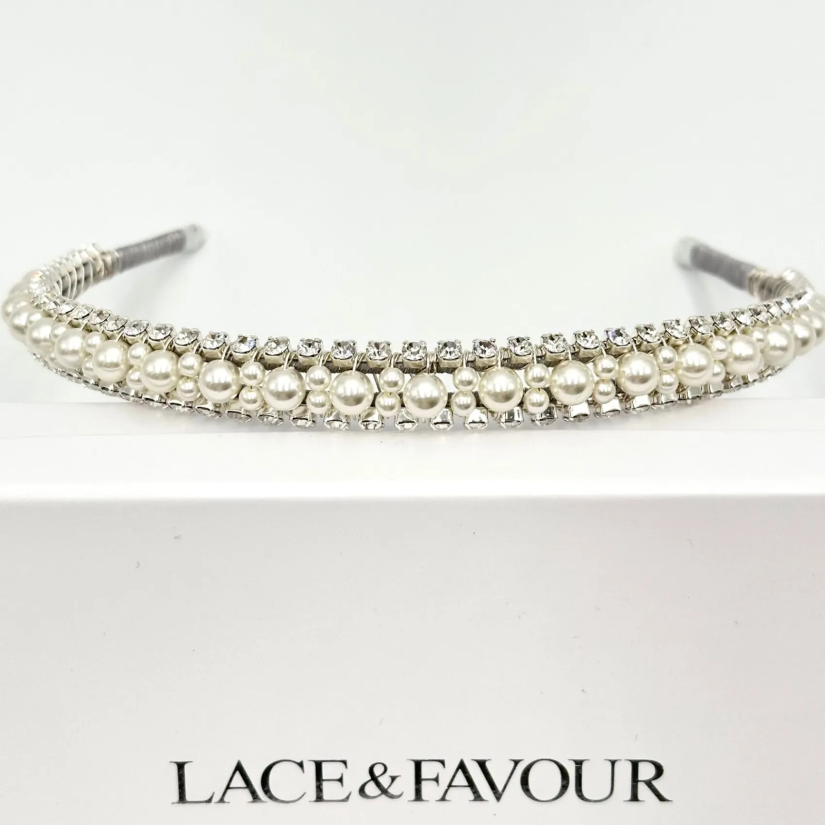 Beads & Beyond Vintage Headpieces | Pearl Hair Accessories*Adelphi Vintage Pearl and Crystal Bridal Headband Ivory/ Silver
