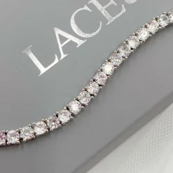 Lace & Favour Silver Prom Jewellery | Prom Bracelets*Alanna Simple Cubic Zirconia Tennis Bracelet (Silver)