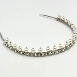 Beads & Beyond Vintage Headpieces | Pearl Hair Accessories*Albany Vintage Low Pearl and Crystal Bridal Tiara Silver