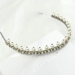 Beads & Beyond Vintage Headpieces | Pearl Hair Accessories*Albany Vintage Low Pearl and Crystal Bridal Tiara Silver