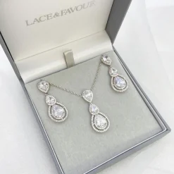 Lace & Favour Silver Prom Jewellery | Prom Jewellery Sets*Alessandra Vintage Inspired Crystal Bridal Jewellery Set