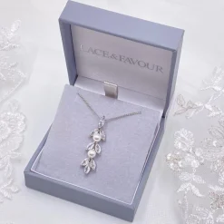 Lace & Favour Bride Gifts | Pearl Jewellery*Amalia Silver Cubic Zirconia and Pearl Pendant Necklace