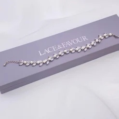 Lace & Favour Bride Gifts | Pearl Jewellery*Amalia Silver Cubic Zirconia Pearl Wedding Bracelet Ivory/ Silver