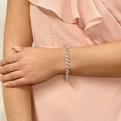 Lace & Favour Silver Prom Jewellery | Prom Bracelets*Amara Silver Crystal Vine of Leaves Bracelet