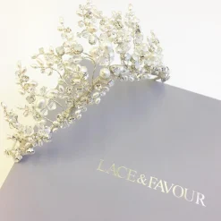 Beads & Beyond Pearl Hair Accessories | Silver Hair Accessories*Anastacia Freshwater Pearl and Opal Crystal Statement Tiara Ivory/Silver
