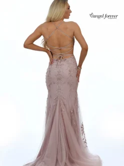 Angel Forever Angel Forever Prom Dresses | Pink Prom Dresses*Beaded Lace Backless Fishtail Prom Dress Rose Gold