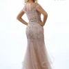 Angel Forever Angel Forever Prom Dresses | Pink Prom Dresses*Embellished Shimmer Tulle Fishtail Prom Dress Rose Gold