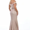 Angel Forever Angel Forever Prom Dresses | Pink Prom Dresses*Shimmer Fabric Off The Shoulder Prom Dress Rose Gold