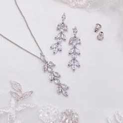 Lace & Favour Bridesmaid Gifts | Bride Gifts*Aria Cubic Zirconia Bridal Jewellery Set