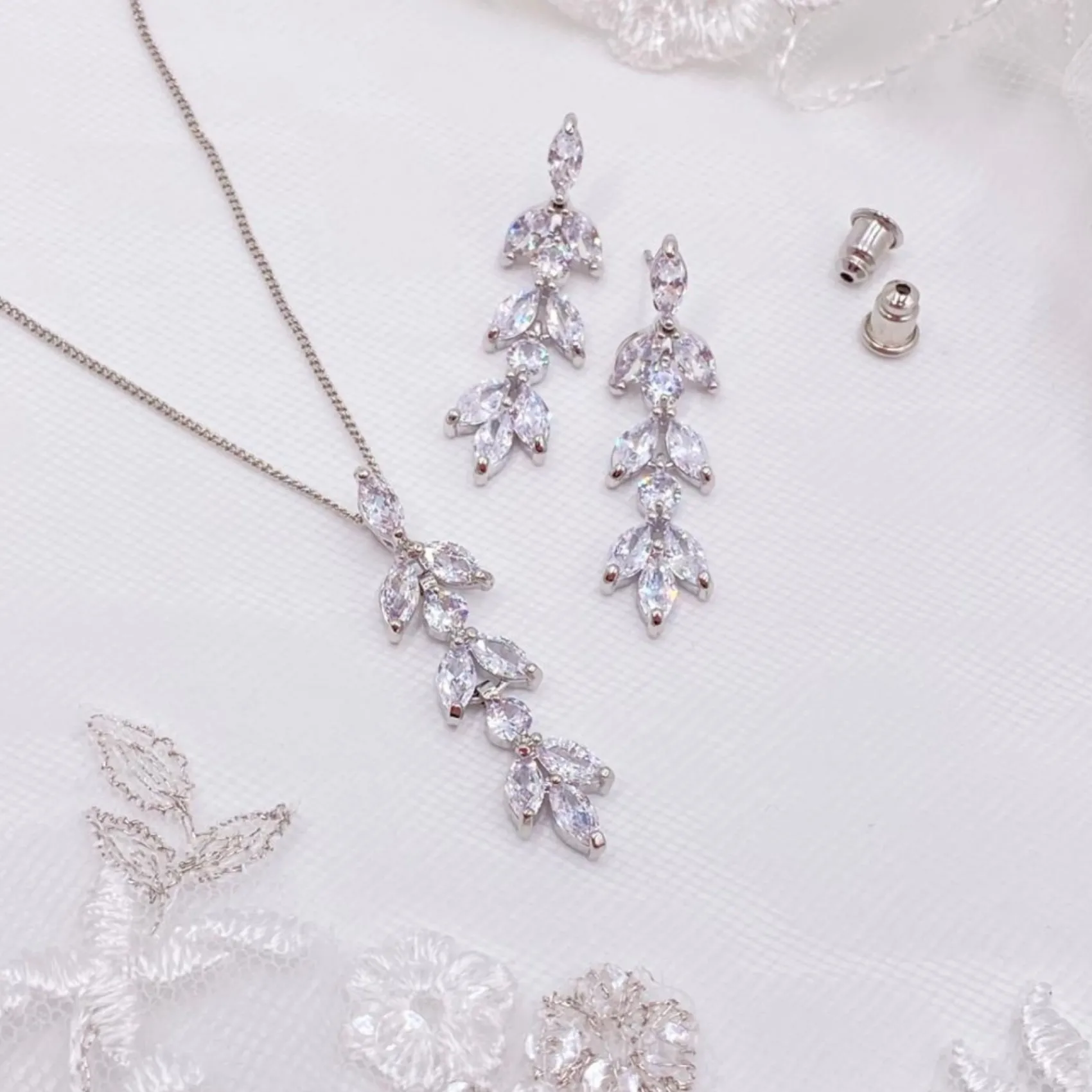 Lace & Favour Bridesmaid Gifts | Bride Gifts*Aria Cubic Zirconia Bridal Jewellery Set