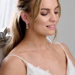 Lace & Favour Gold Prom Jewellery | Prom Earrings*Aria Gold Cubic Zirconia Drop Earrings