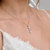 Lace & Favour Silver Prom Jewellery | Prom Necklaces*Aria Silver Cubic Zirconia Pendant Necklace