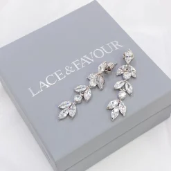 Lace & Favour Silver Prom Jewellery | Prom Earrings*Aria Cubic Zirconia Drop Earrings Silver