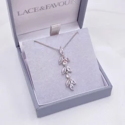 Lace & Favour Silver Prom Jewellery | Prom Necklaces*Aria Silver Cubic Zirconia Pendant Necklace
