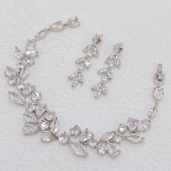 Lace & Favour Silver Prom Jewellery | Prom Earrings*Aria Cubic Zirconia Drop Earrings Silver