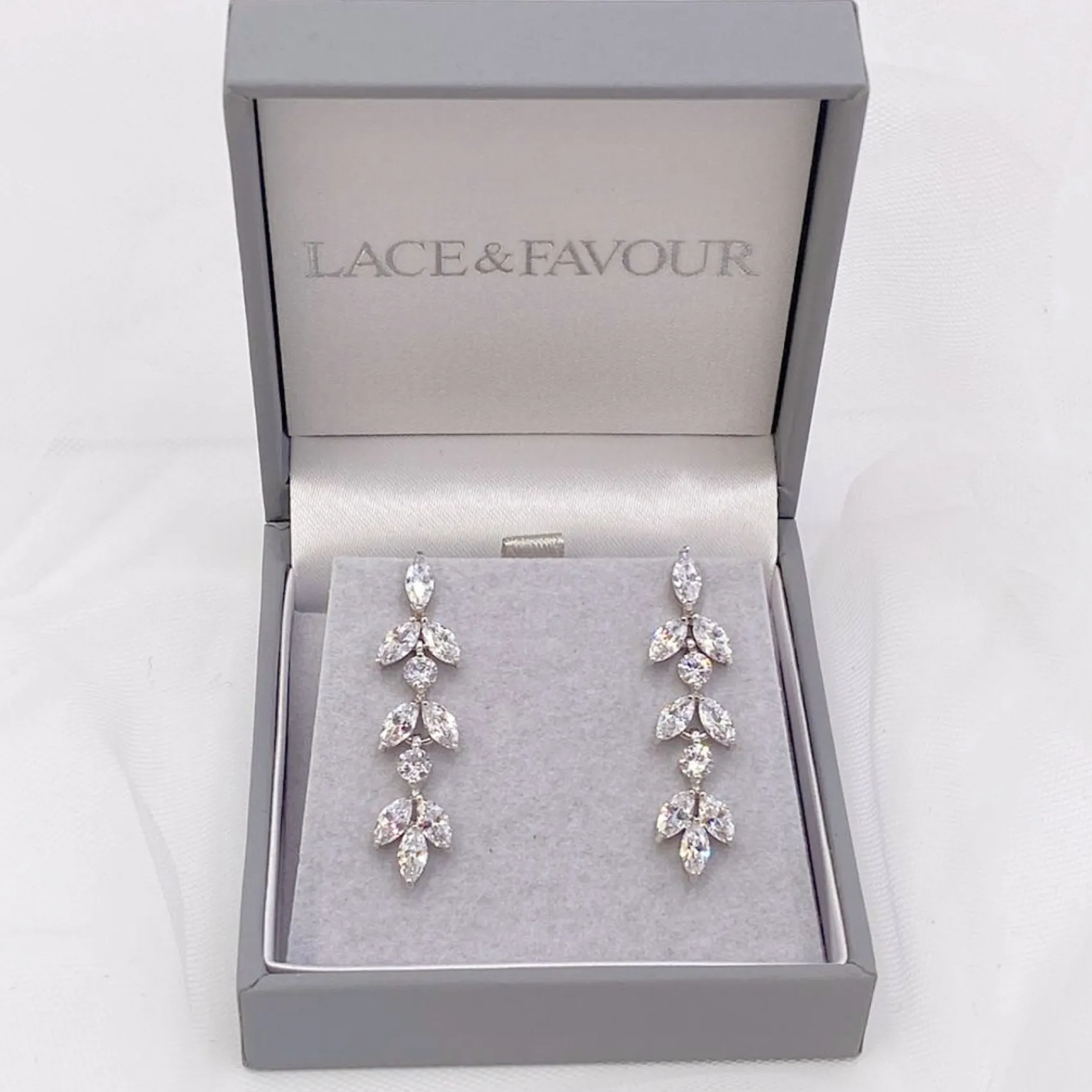 Lace & Favour Silver Prom Jewellery | Prom Earrings*Aria Cubic Zirconia Drop Earrings Silver