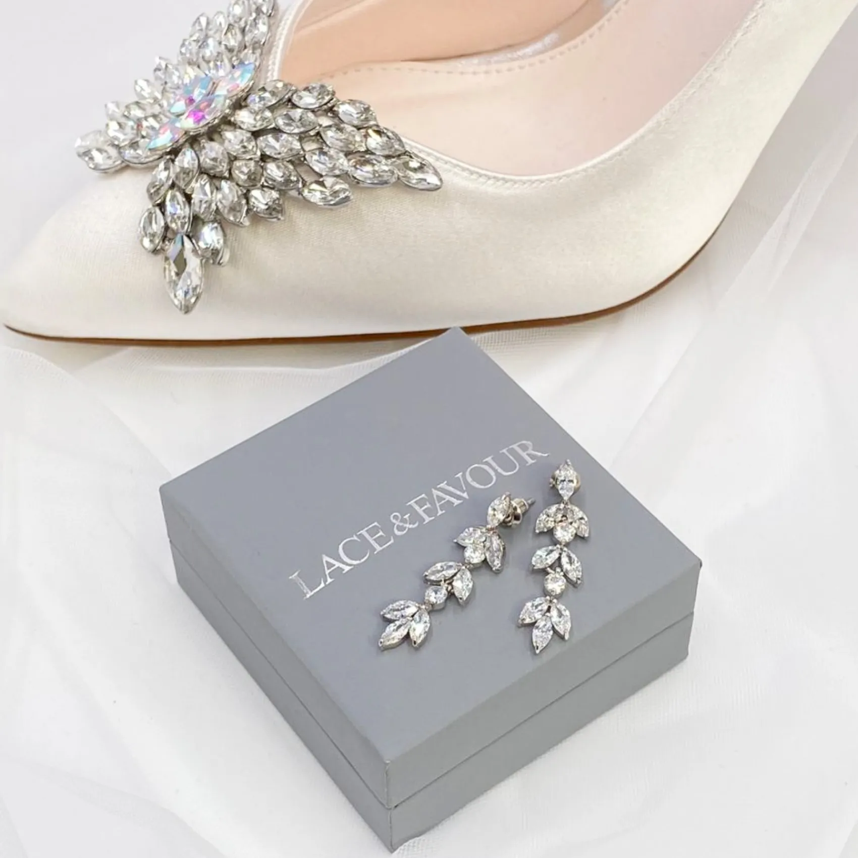 Lace & Favour Silver Prom Jewellery | Prom Earrings*Aria Cubic Zirconia Drop Earrings Silver