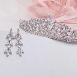 Lace & Favour Silver Prom Jewellery | Prom Earrings*Aria Cubic Zirconia Drop Earrings Silver
