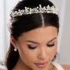 Arianna Pearl Hair Accessories | Silver Hair Accessories*Adore Classic Pearl and Crystal Bridal Tiara AR649