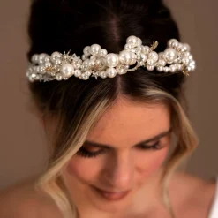 Arianna Pearl Hair Accessories | Gold Hair Accessories*Celestial Pearl Embellished Bridal Headband AR716