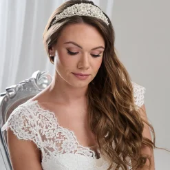 Arianna Pearl Hair Accessories | Silver Hair Accessories*Chunky Pearl and Diamante Bridal Tiara AR801