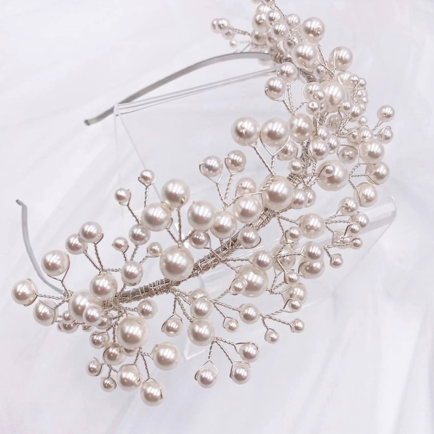 Arianna Pearl Hair Accessories | Silver Hair Accessories*Everlasting Statement Pearl Headband AR632