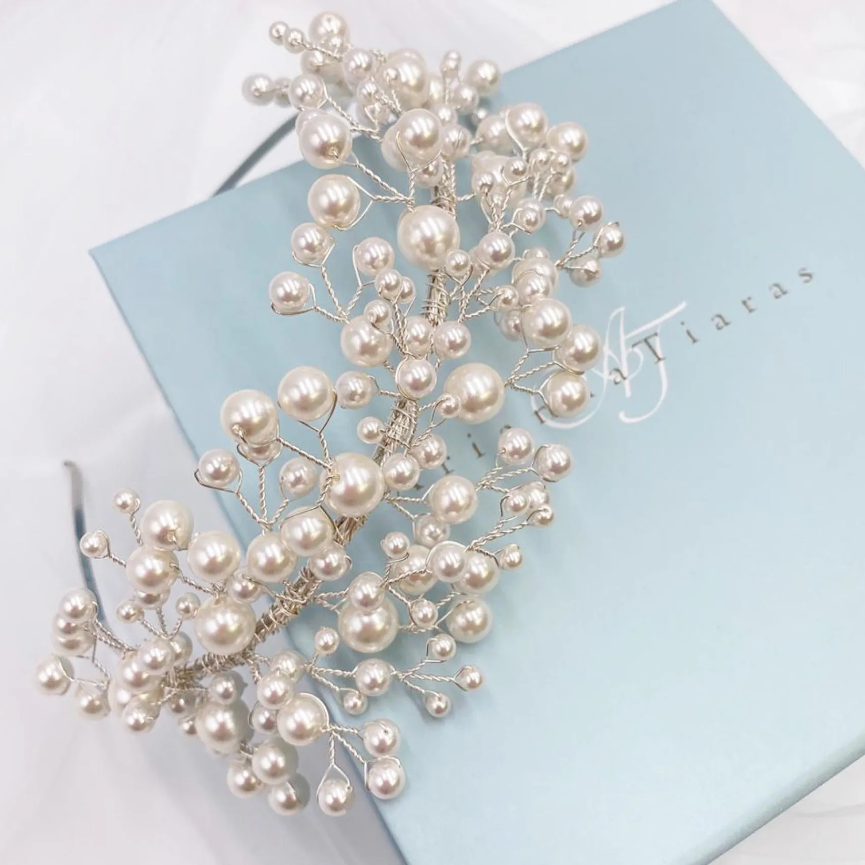 Arianna Pearl Hair Accessories | Silver Hair Accessories*Everlasting Statement Pearl Headband AR632