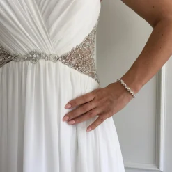 Arianna Bridesmaid Gifts | Bride Gifts*Hayworth Woven Pearl and Crystal Wedding Bracelet ARW092