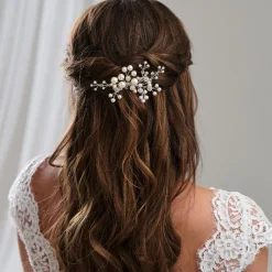 Arianna Pearl Hair Accessories | Silver Hair Accessories*Mira Pearl and Crystal Hair Comb AR614