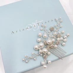 Arianna Pearl Hair Accessories | Silver Hair Accessories*Mira Pearl and Crystal Hair Comb AR614