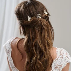 Arianna Bridesmaid Gifts | Pearl Hair Accessories*Mira Set of 3 Pearl, Crystal and Diamante Hair Pins ARP614