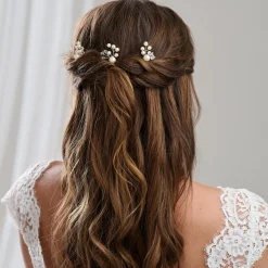 Arianna Bridesmaid Gifts | Pearl Hair Accessories*Mira Set of 3 Pearl, Crystal and Diamante Hair Pins ARP614