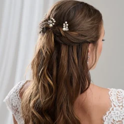 Arianna Bridesmaid Gifts | Pearl Hair Accessories*Mira Set of 3 Pearl, Crystal and Diamante Hair Pins ARP614