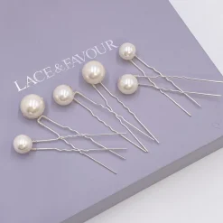 Arianna Bridesmaid Gifts | Bride Gifts*Purity Set of 6 Pearl Wedding Hair Pins ARP617