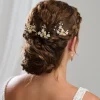 Arianna Pearl Hair Accessories | Gold Hair Accessories*Set of 3 Forget Me Not Floral Hair Pins ARP653