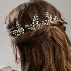 Arianna Crystal Hair Accessories | Pearl Hair Accessories*Set of 3 Pearl and Crystal Wedding Hair Pins ARP751