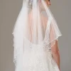 Twilight Designs Two Tier Veils | Fingertip Veils*Arlington Two Tier Bead and Sequin Edge Bridal Veil