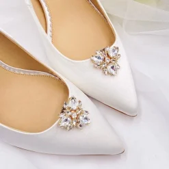Lace & Favour Bride Gifts | Shoe Jewellery*Artesia Gold Crystal Shoe Clips