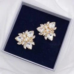 Lace & Favour Bride Gifts | Shoe Jewellery*Artesia Gold Crystal Shoe Clips