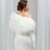 Beverly Hills Feather Stoles & Shrugs*Audrey Long Ostrich Feather Bridal Stole Ivory