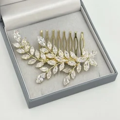 Lace & Favour Prom Hair Clips & Combs | Crystal Hair Accessories*Aurora Crystal Spray Wedding Hair Comb Gold