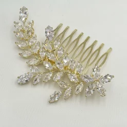 Lace & Favour Prom Hair Clips & Combs | Crystal Hair Accessories*Aurora Crystal Spray Wedding Hair Comb Gold